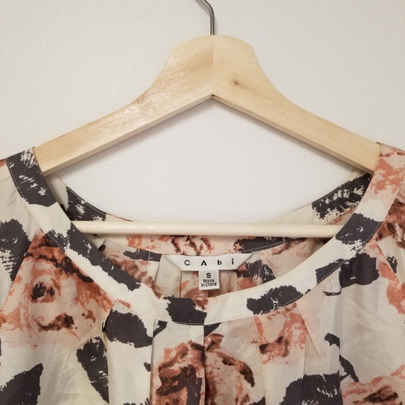 CAbi| Silk Rosa Floral Blouse Style #547 - Picture 2 of 7